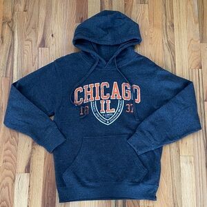 Chicago IL Dark Grey Graphic Hoodie Size Small